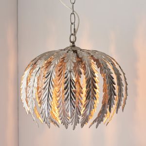 Gallery Direct Delphine 1 Pendant Light Silver Leaf | Shackletons