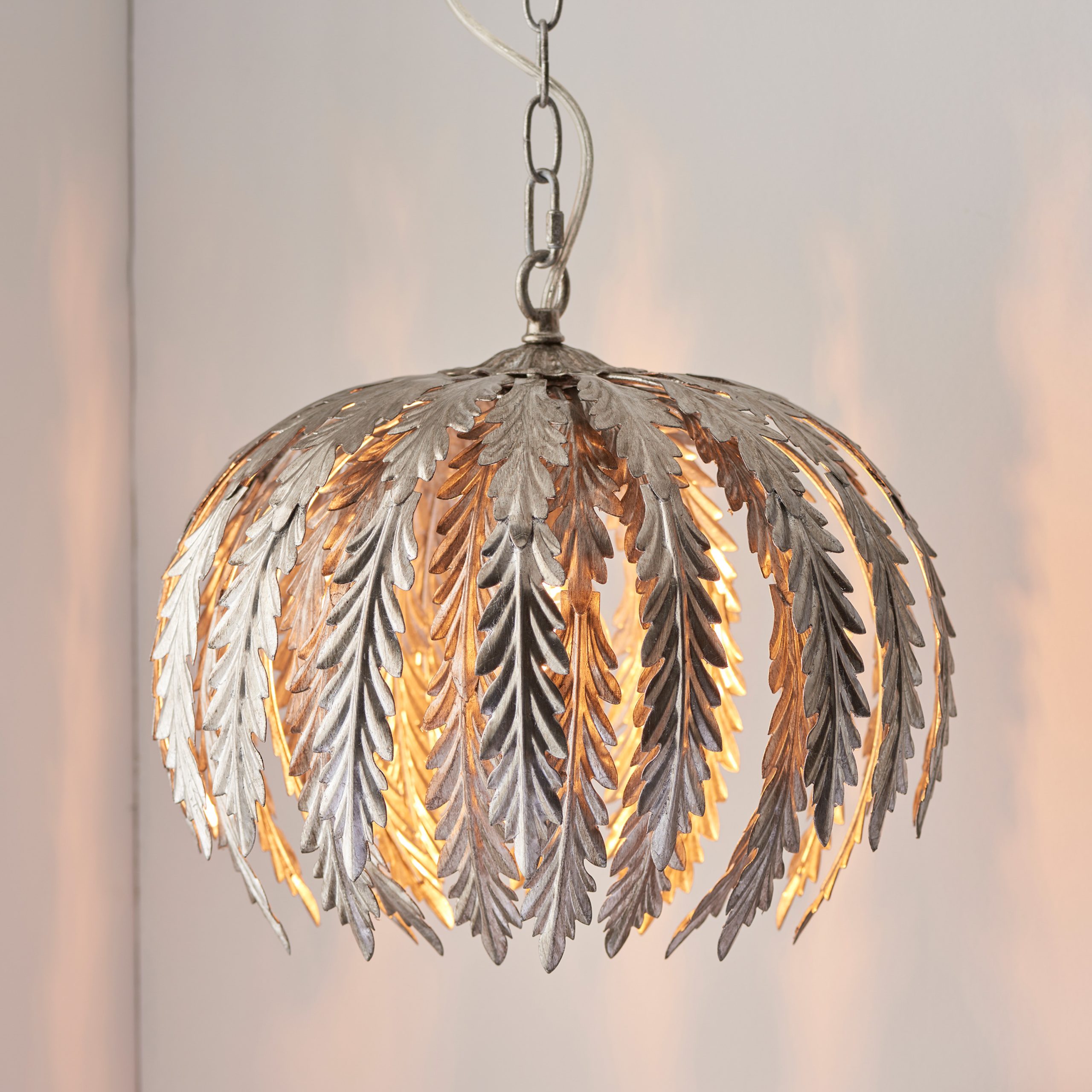 Gallery Direct Delphine 1 Pendant Light Silver Leaf