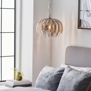 Gallery Direct Delphine 1 Pendant Light Silver Leaf | Shackletons