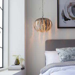 Gallery Direct Delphine 1 Pendant Light Silver Leaf | Shackletons