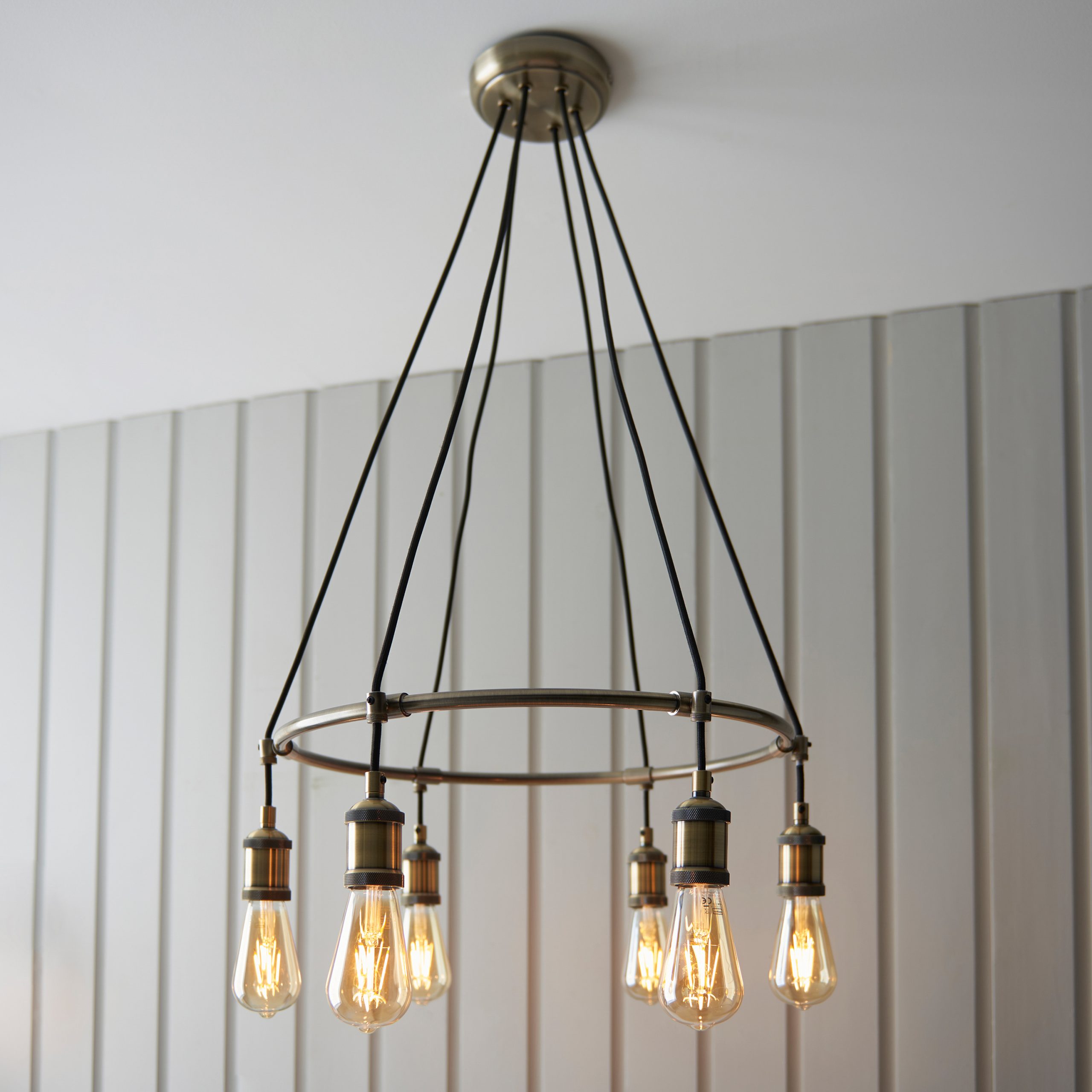 Gallery Direct Hal 6 Pendant Light Antique Brass