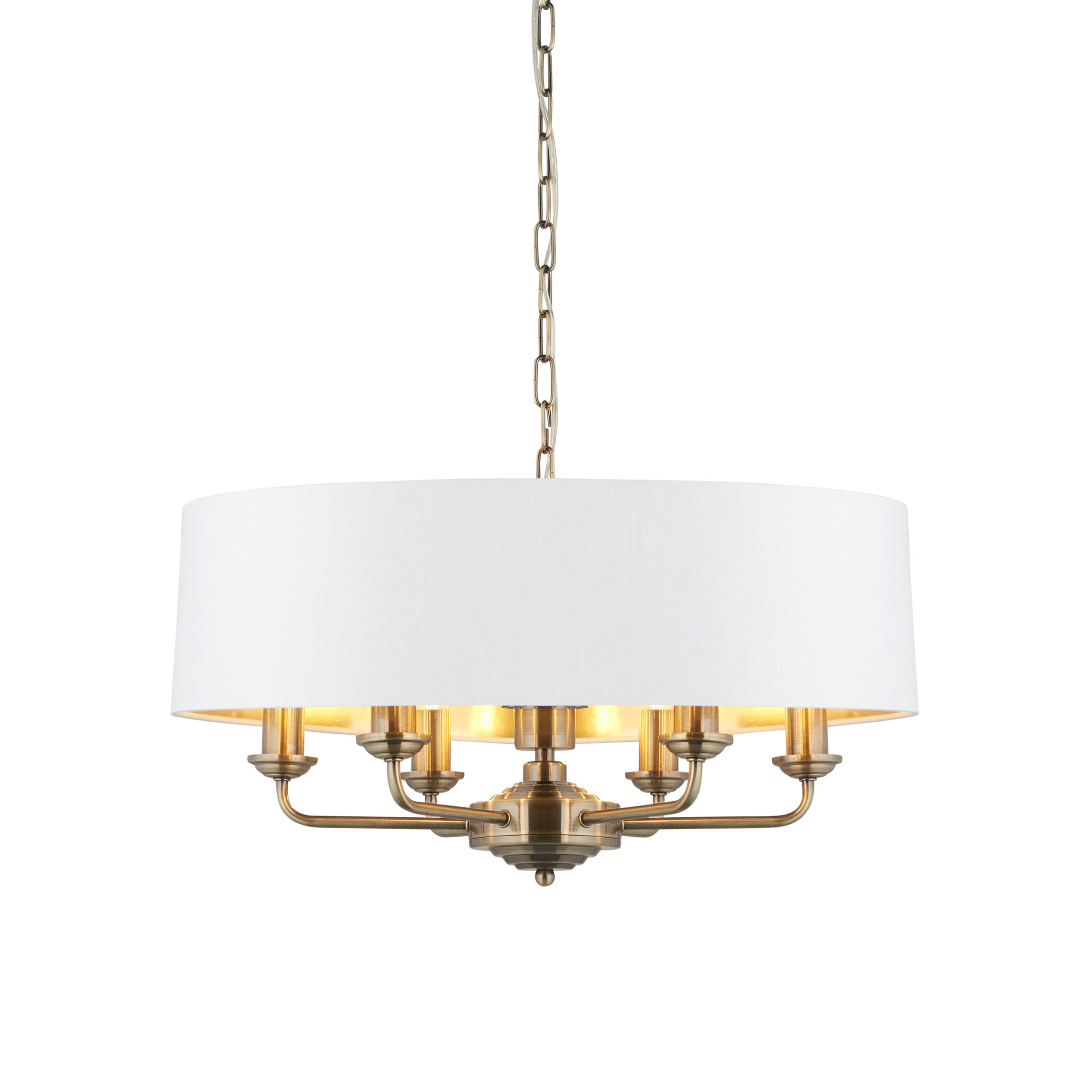 Gallery Direct Highclere 6 Pendant Light Antique Brass 350 1740mm | Shackletons