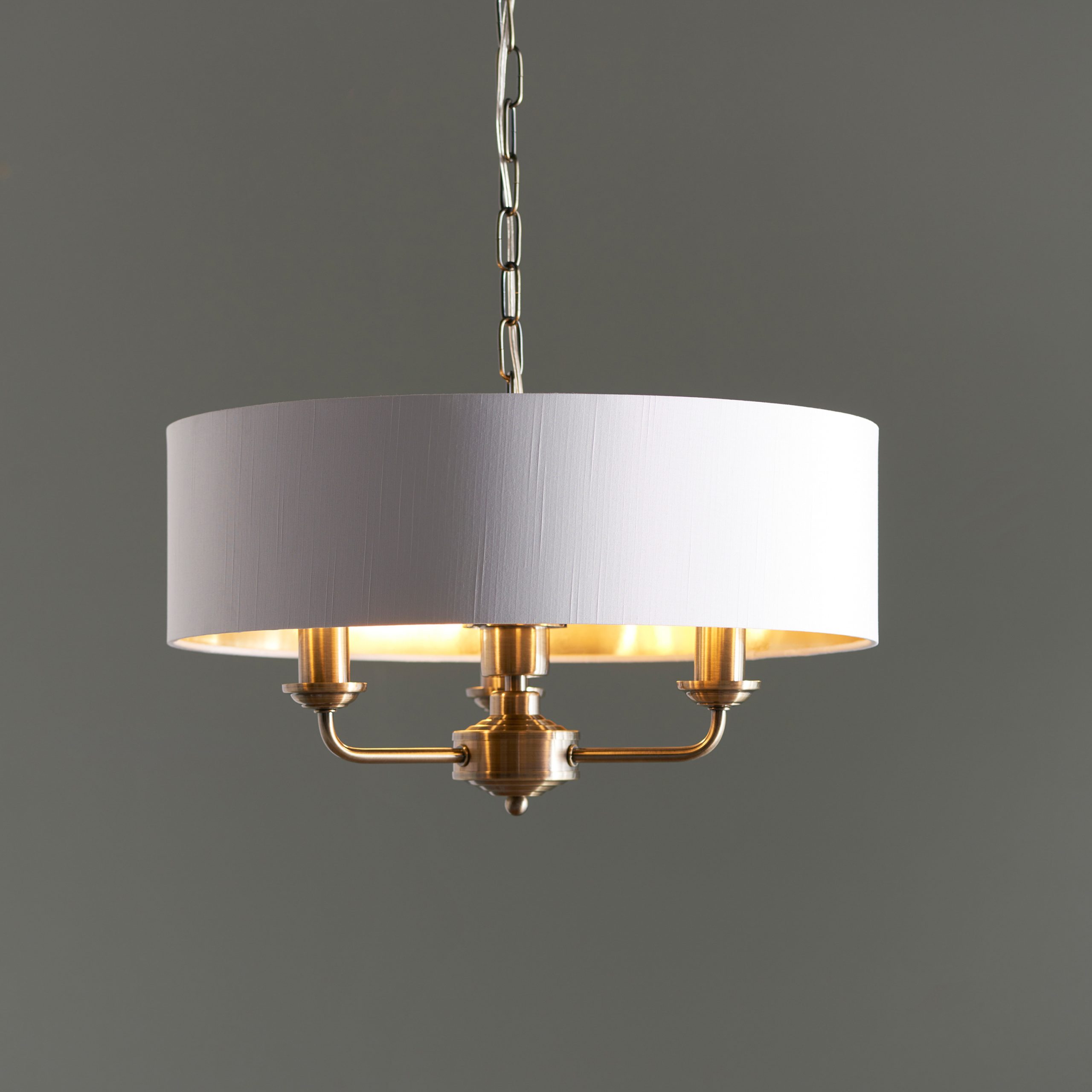 Gallery Direct Highclere 3 Pendant Light Antique Brass 350-1420mm