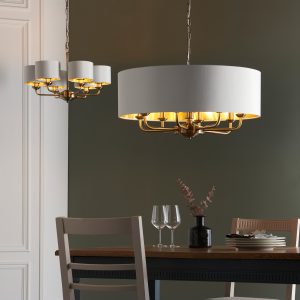 Gallery Direct Highclere 8 Pendant Light Antique Brass 550 1730mm | Shackletons