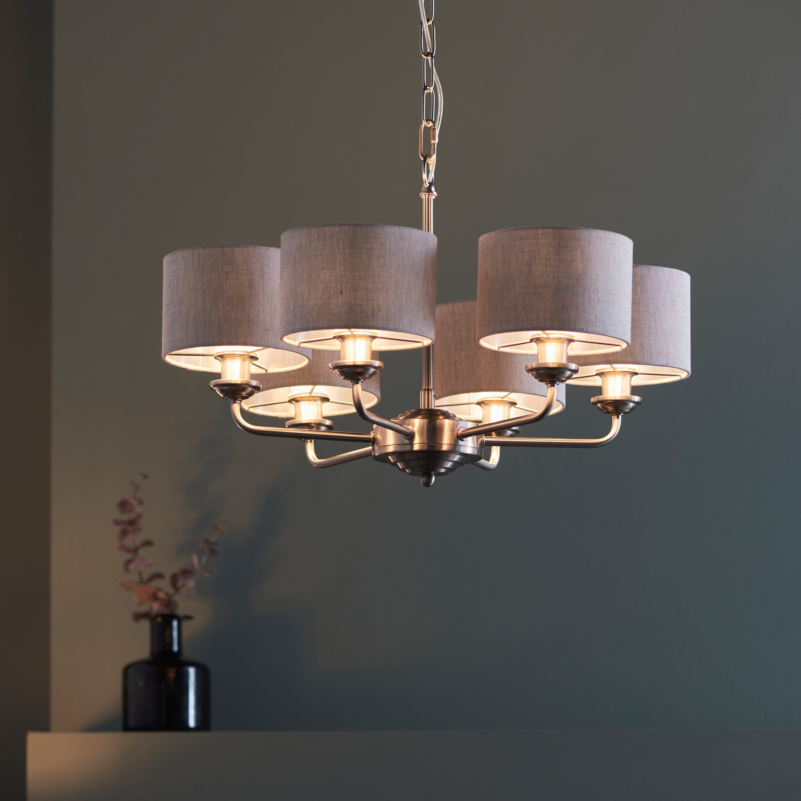Gallery Direct Highclere 6 Pendant Light Chrome 500-1855mm