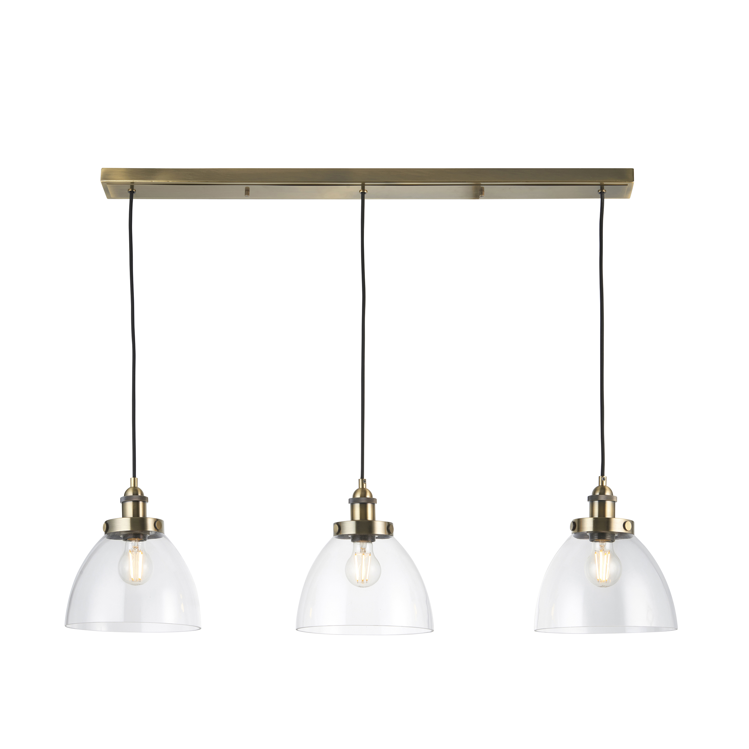 Gallery Direct Hansen 3 Pendant Light Antique Brass | Shackletons