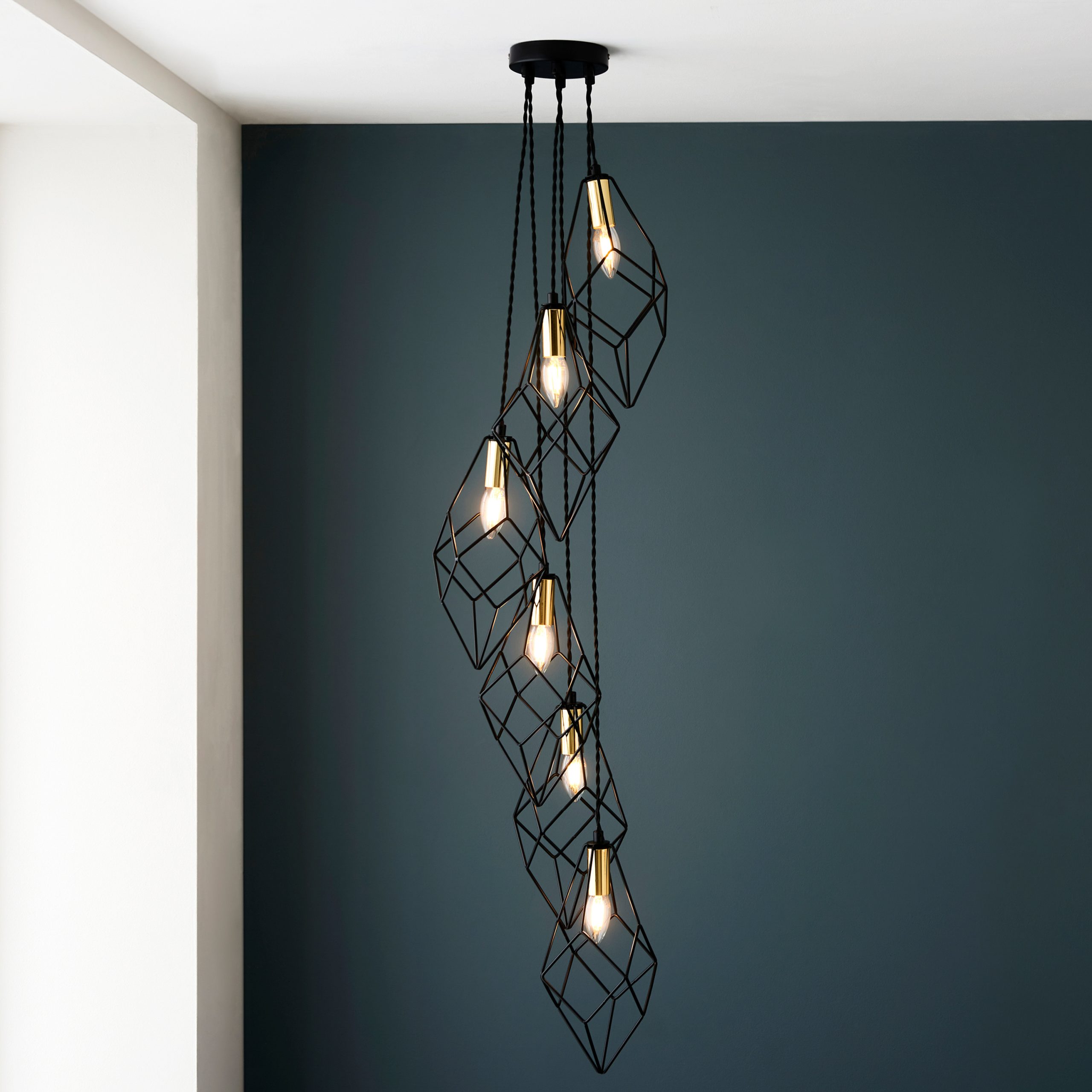 Gallery Direct Jaxon 6 Pendant Light Black/Gold
