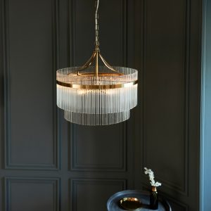 Gallery Direct Marietta 5 Pendant Light Antique Brass | Shackletons