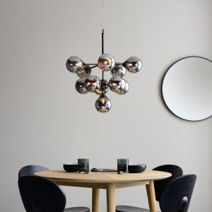Gallery Direct Oscar 11 Pendant Light Black Chrome | Shackletons
