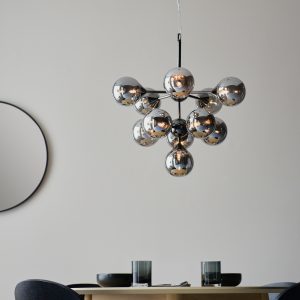 Gallery Direct Oscar 11 Pendant Light Black Chrome | Shackletons