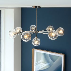 Gallery Direct Allegra 8 Pendant Light Bright Nickel | Shackletons