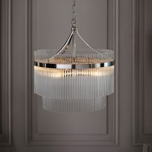 Gallery Direct Marietta 5 Pendant Light Bright Nickel | Shackletons