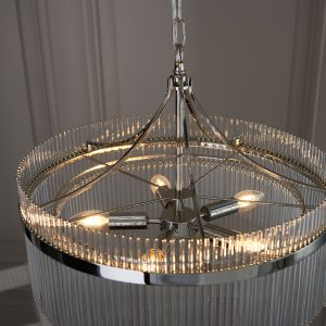 Gallery Direct Marietta 5 Pendant Light Bright Nickel | Shackletons