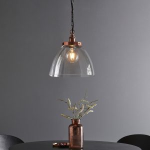 Gallery Direct Hansen Grand 1 Pendant Light Aged Copper | Shackletons