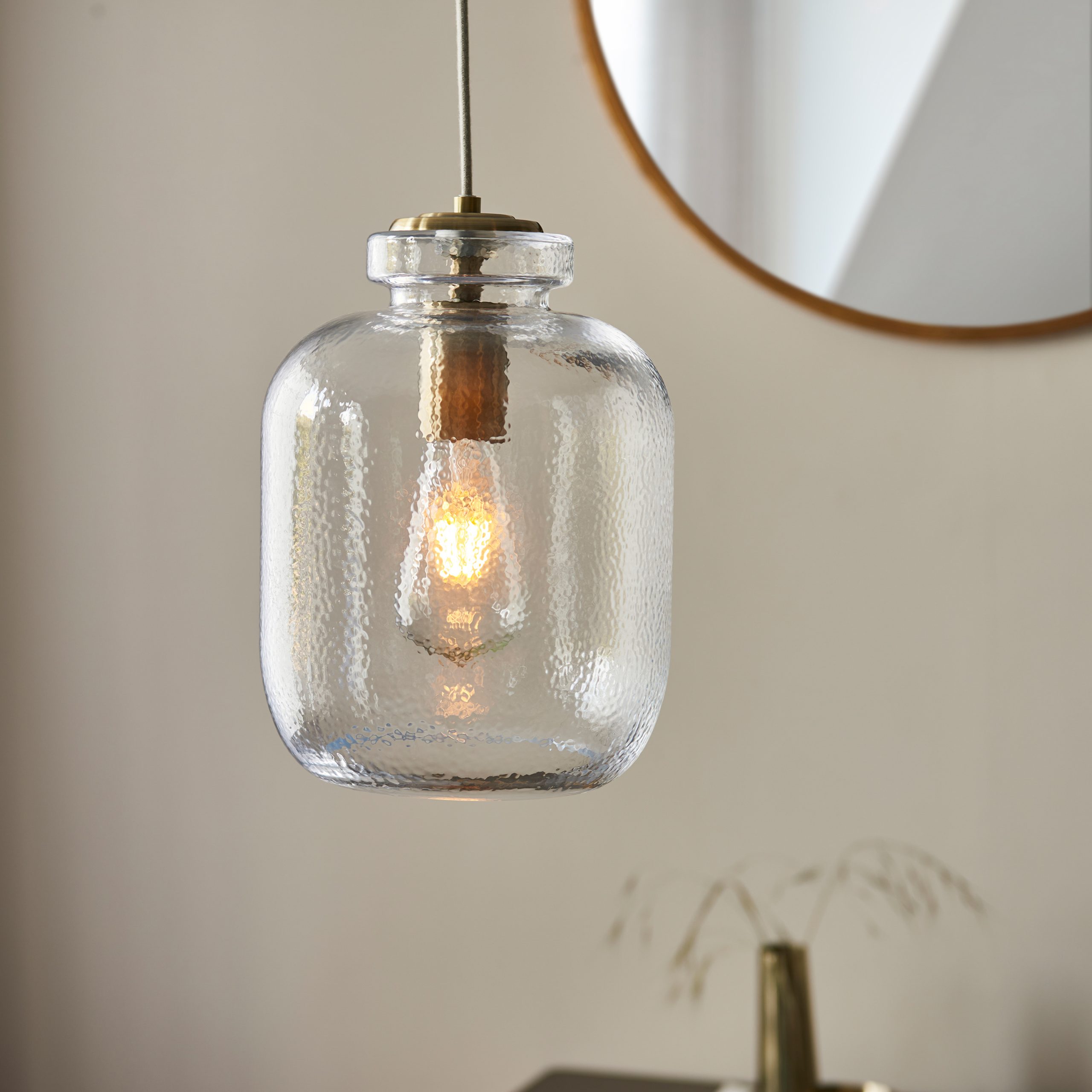 Gallery Direct Lyra 1 Pendant Light Antique Brass
