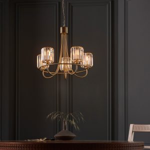 Gallery Direct Berenice 5 Pendant Light Antique Brass | Shackletons