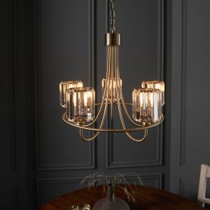 Gallery Direct Berenice 5 Pendant Light Antique Brass | Shackletons
