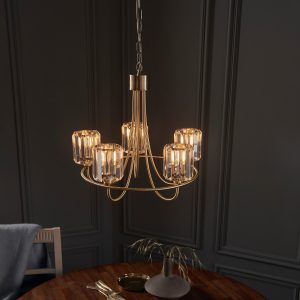 Gallery Direct Berenice 5 Pendant Light Antique Brass | Shackletons