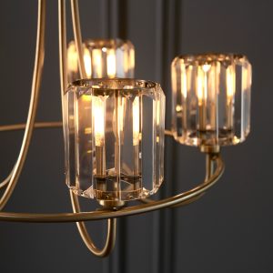 Gallery Direct Berenice 5 Pendant Light Antique Brass | Shackletons