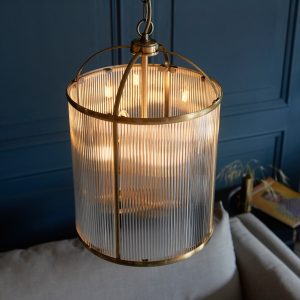 Gallery Direct Lambeth Ribbed 4lt Pendant | Shackletons