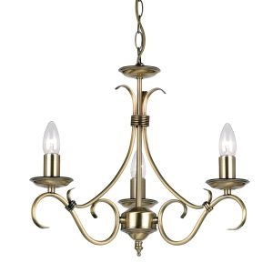 Gallery Direct Bernice 3 Pendant Light Antique Brass | Shackletons