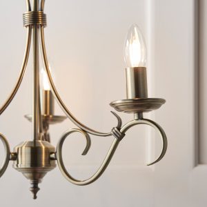 Gallery Direct Bernice 3 Pendant Light Antique Brass | Shackletons