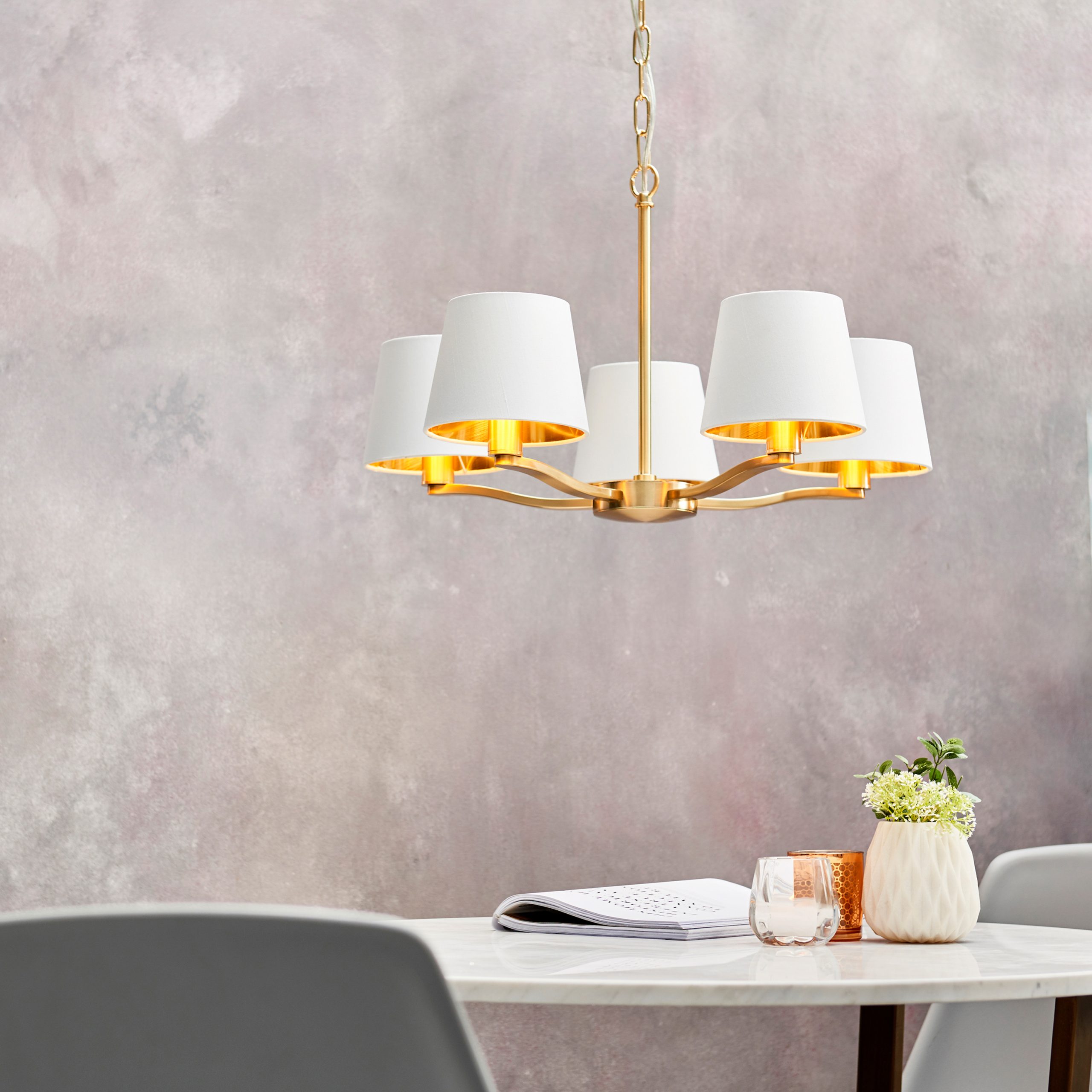 Gallery Direct Harvey 5 Pendant Light Brushed Gold