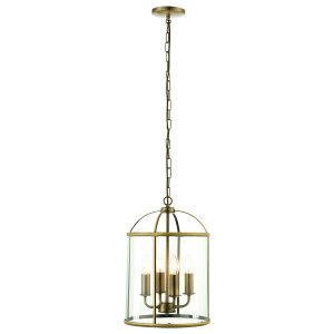 Gallery Direct Lambeth 4 Pendant Light Antique Brass | Shackletons