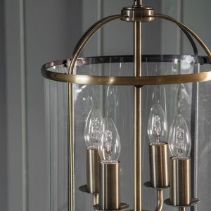 Gallery Direct Lambeth 4 Pendant Light Antique Brass | Shackletons