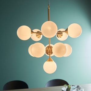 Gallery Direct Oscar 11 Pendant Light Brushed Gold | Shackletons
