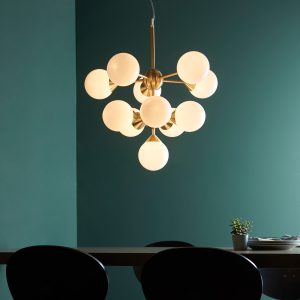 Gallery Direct Oscar 11 Pendant Light Brushed Gold | Shackletons