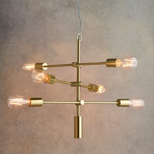 Gallery Direct Rubens 6 Pendant Light Brushed Gold | Shackletons