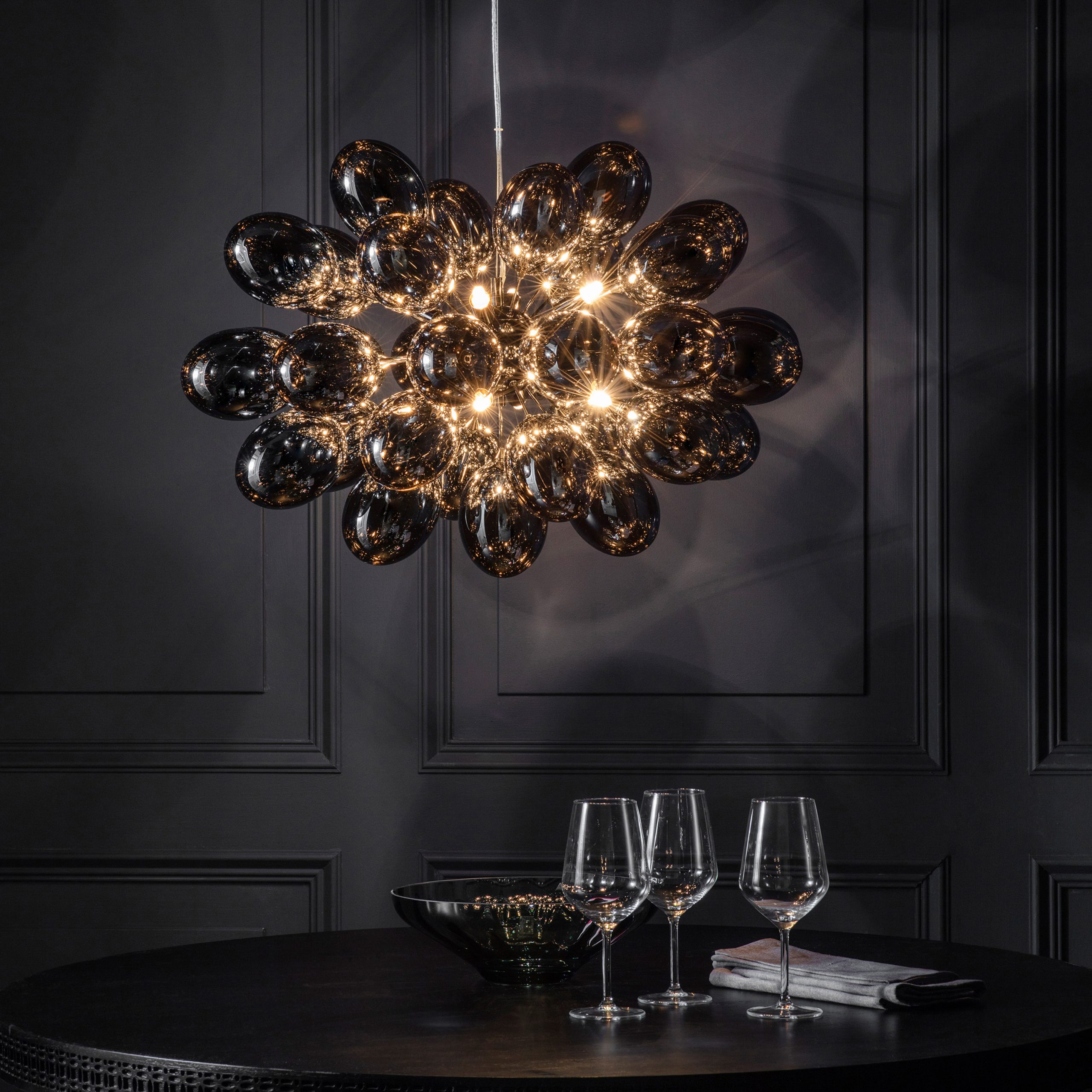 Gallery Direct Infinity 8 Pendant Light Black Chrome