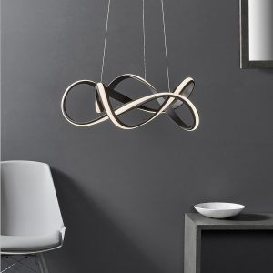 Gallery Direct Synergy Pendant Coffee White 600 1365mm | Shackletons
