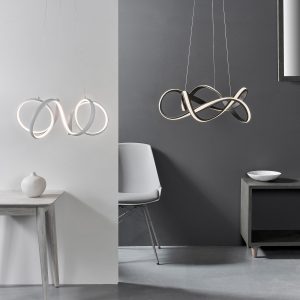 Gallery Direct Synergy Pendant Coffee White 600 1365mm | Shackletons
