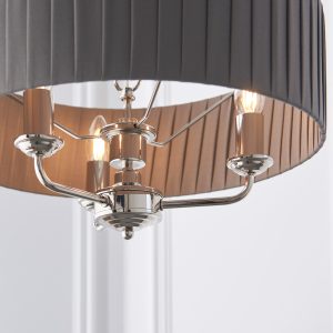 Gallery Direct Highclere 3 Pendant Lght Nckel  Chrcoal 300 760mm | Shackletons
