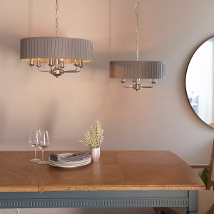 Gallery Direct Highclere 6 Pendant Lght Nckel  Chrcoal 300 780mm | Shackletons