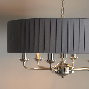 Gallery Direct Highclere 6 Pendant Lght Nckel  Chrcoal 300 780mm | Shackletons