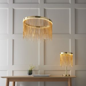 Gallery Direct Zelma 1 Table Lamp Satin Brass | Shackletons
