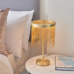Gallery Direct Zelma 1 Table Lamp Satin Brass | Shackletons