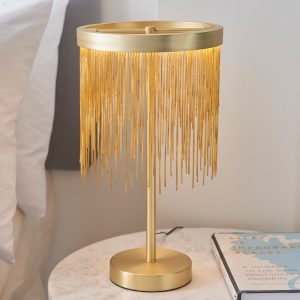 Gallery Direct Zelma 1 Table Lamp Satin Brass | Shackletons