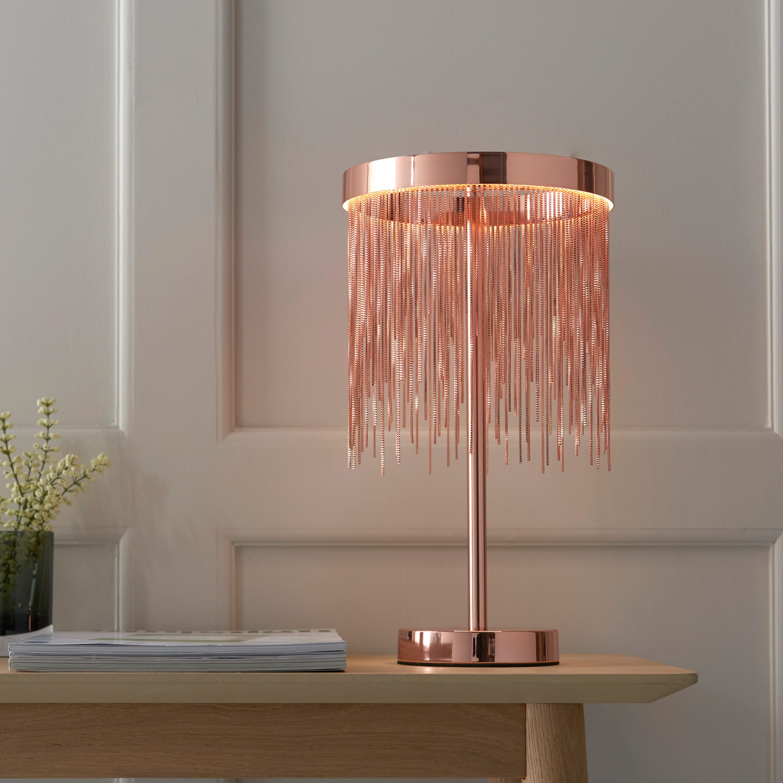 Gallery Direct Zelma 1 Table Lamp Brushed Copper