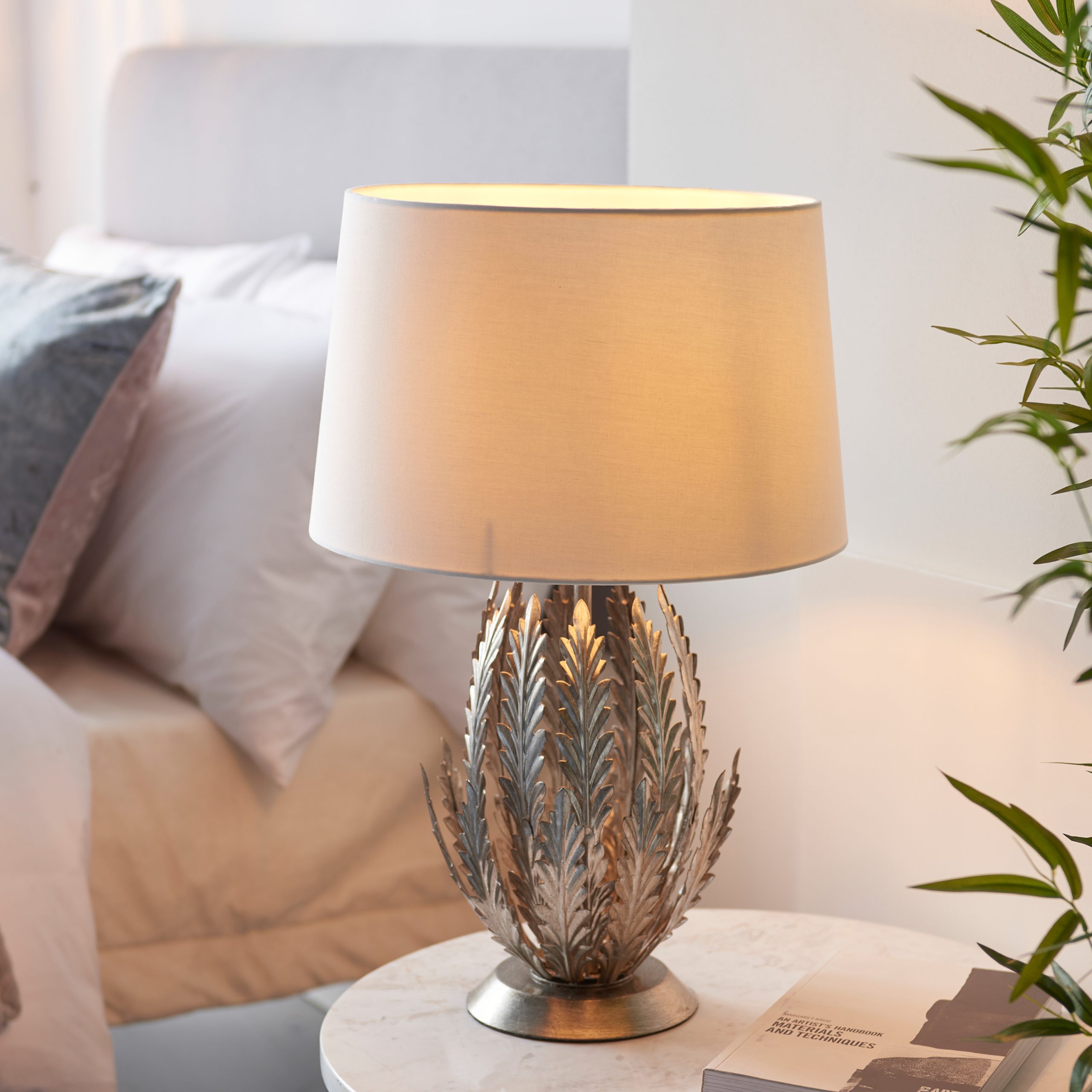 Gallery Direct Delphine 1 Table Lamp Silver Leaf