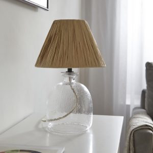 Gallery Direct Lyra Table Lamp Clear  Natural Raffia | Shackletons