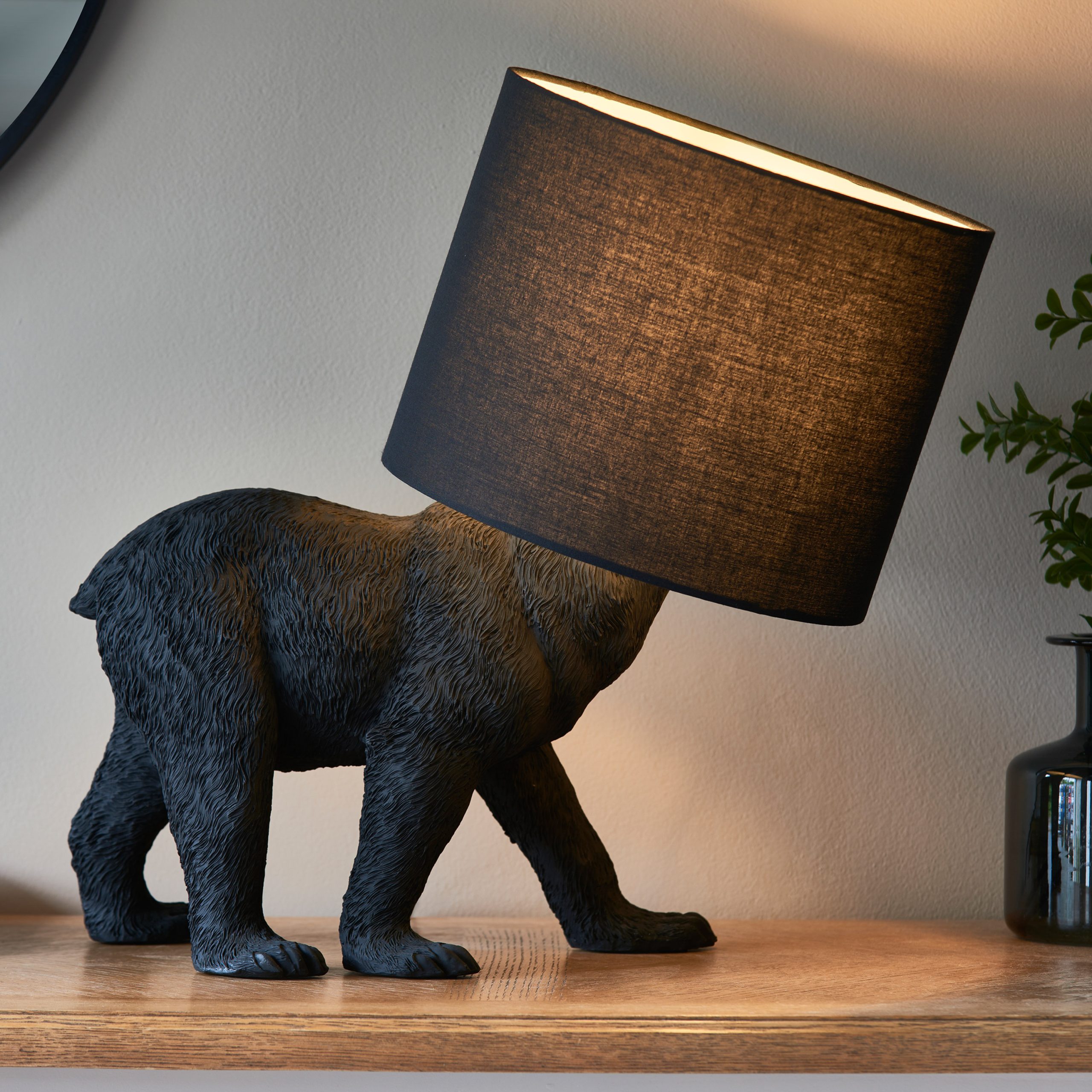 Gallery Direct Barack Bear 1 Table Lamp Black