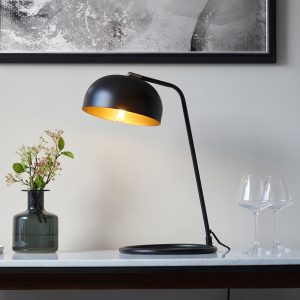 Gallery Direct Brair 1 Table Lamp Matt Black  Antique Brass | Shackletons