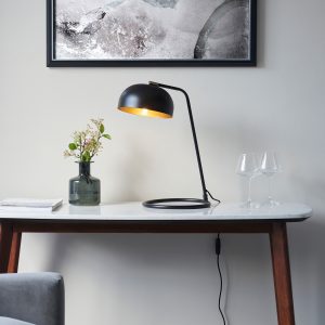 Gallery Direct Brair 1 Table Lamp Matt Black  Antique Brass | Shackletons