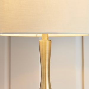 Gallery Direct Piccadilly Table Lamp Brass  Taupe | Shackletons