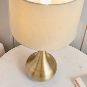 Gallery Direct Piccadilly Table Lamp Brass  Taupe | Shackletons