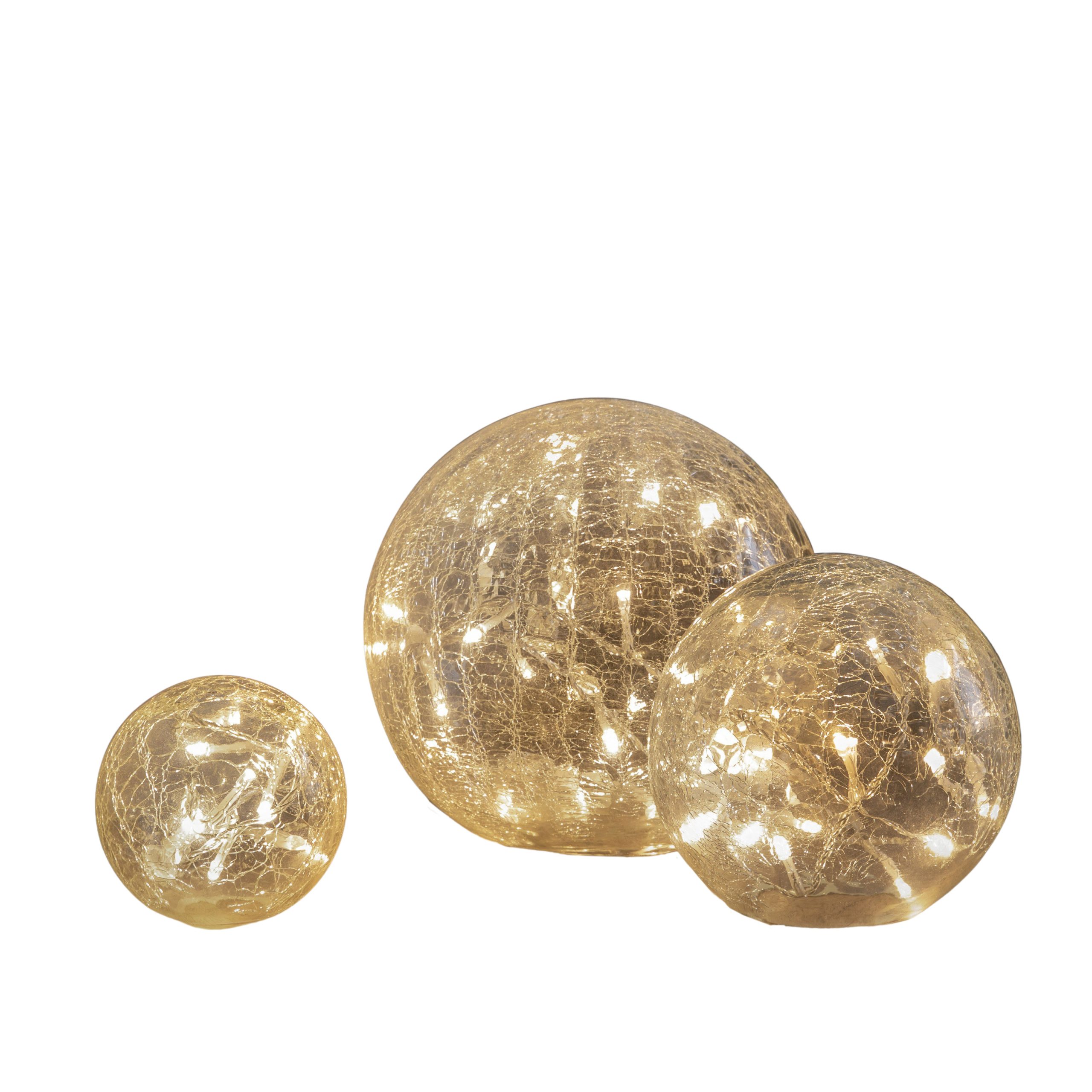 Gallery Direct Crackle Balls 100x150x200mm Clear